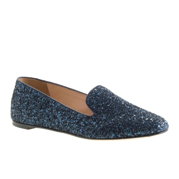 J. Crew Shoes - J. Crew Darby glitter loafers in smoky blue